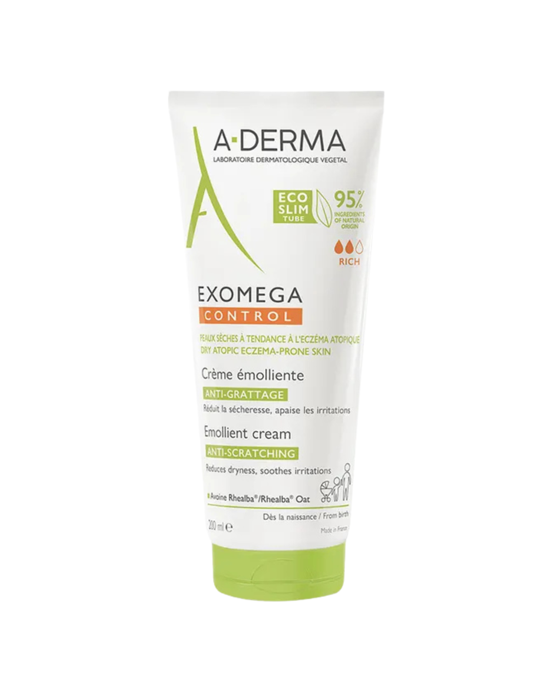 A Derma Exomega Control Crema Emoliente Anti Rascado 200 ml