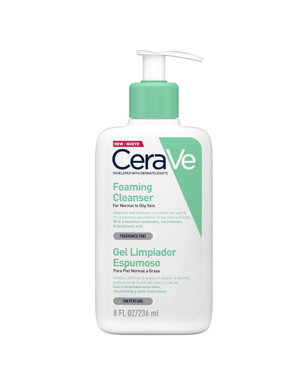 CeraVe Gel Limpiador Espumoso 236 ml Piel Normal a Grasa