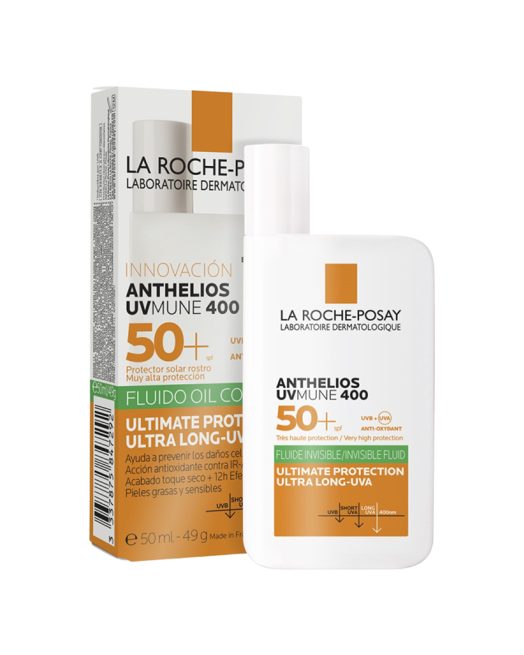 La Roche-Posay Anthelios UV Mune 400 SPF 50+ Fluido Oil Control 50ml Piel Grasa y Sensible