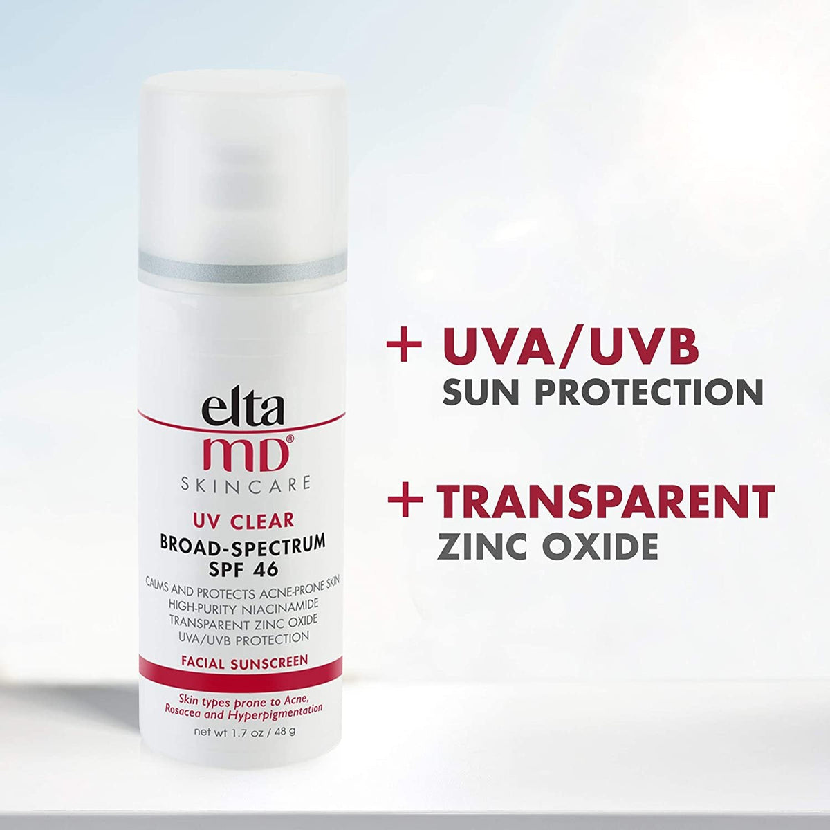 Elta MD UV Clear Broad Spectrum SPF 40 Moisturizing Facial Screen 48g sin Tinte
