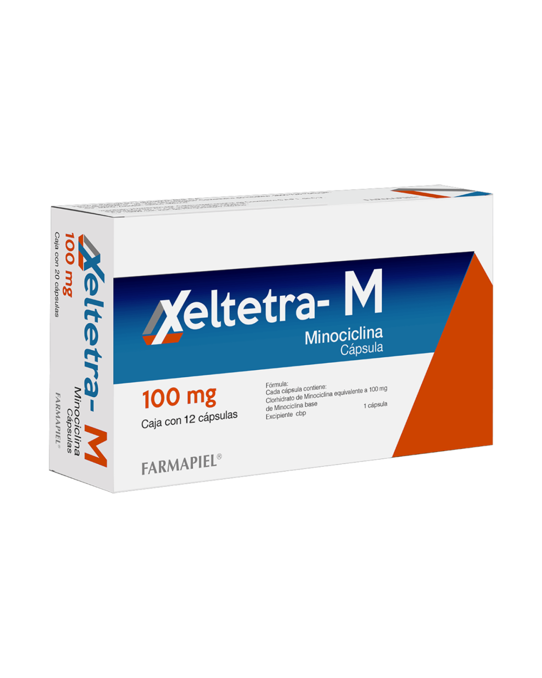 Xeltetra-M 100mg Minociclina 12 Capsulas Tratamiento del Acné Moderado a Grave.