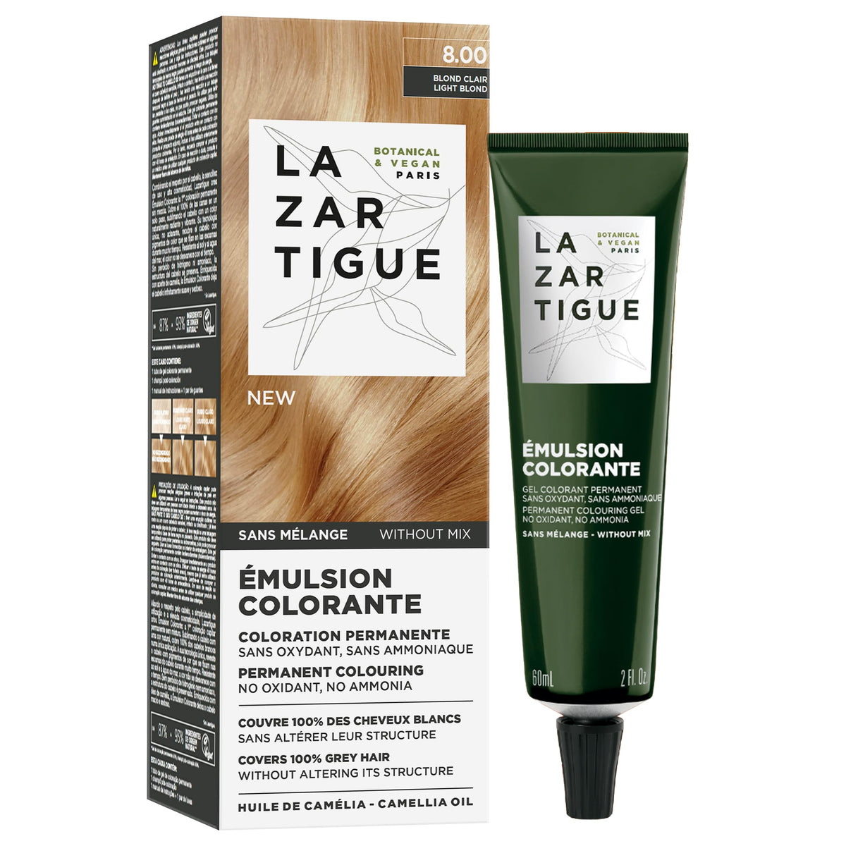 Lazartigue emulsión colorante 8.00 rubio claro 60ml