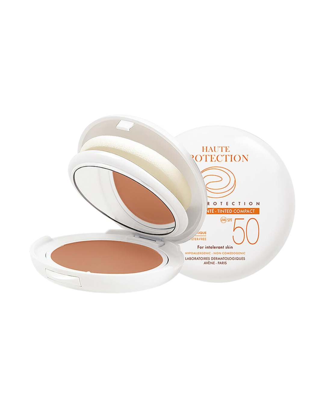 Avène Haute Protection Base Compacta Mineral FPS 50 Protector Solar Facial Tono Arena Pieles Intolerantes 10g