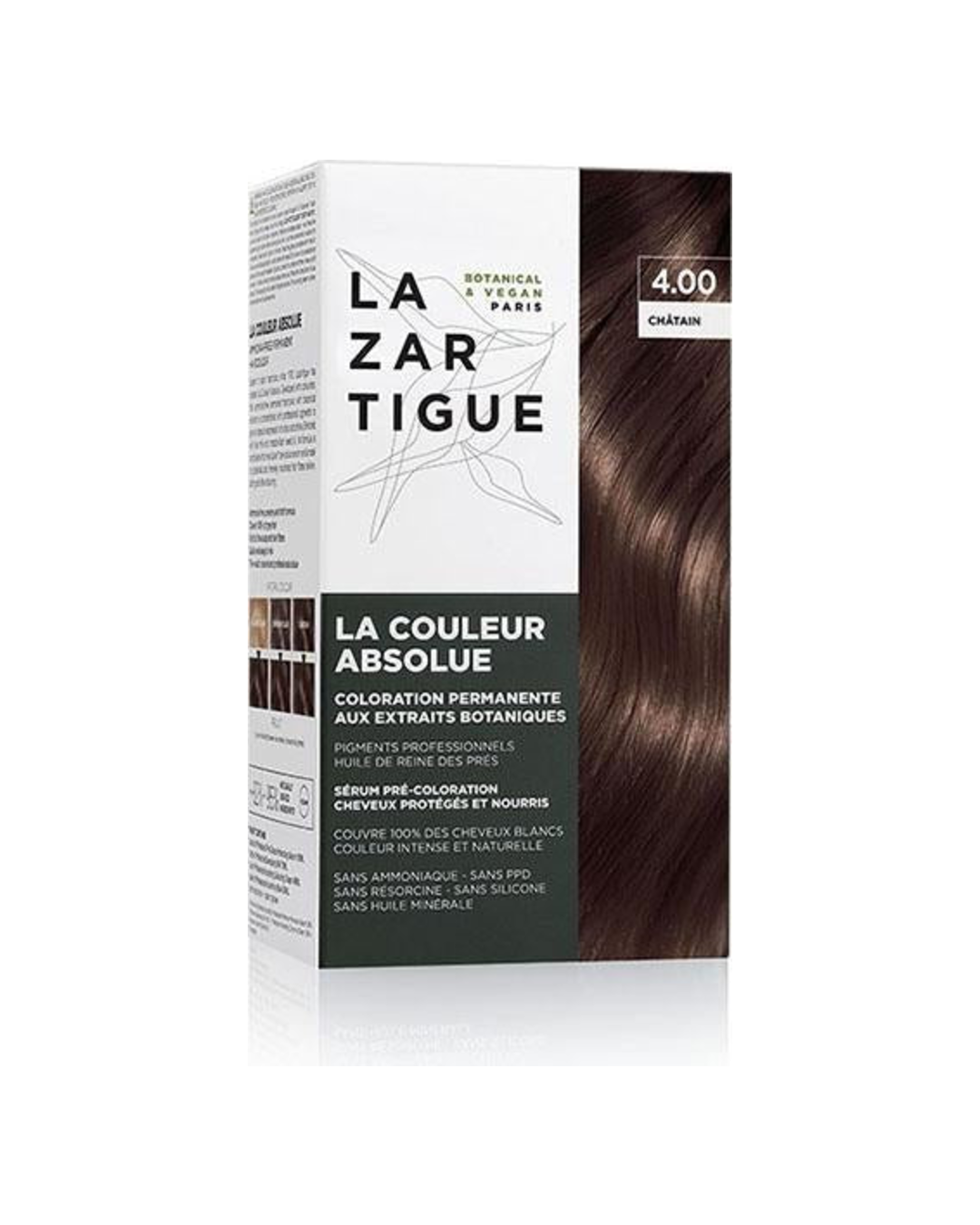 Lazartigue Kit Permanent Haircolour With Botanical Extracts 4.0 Chestnut