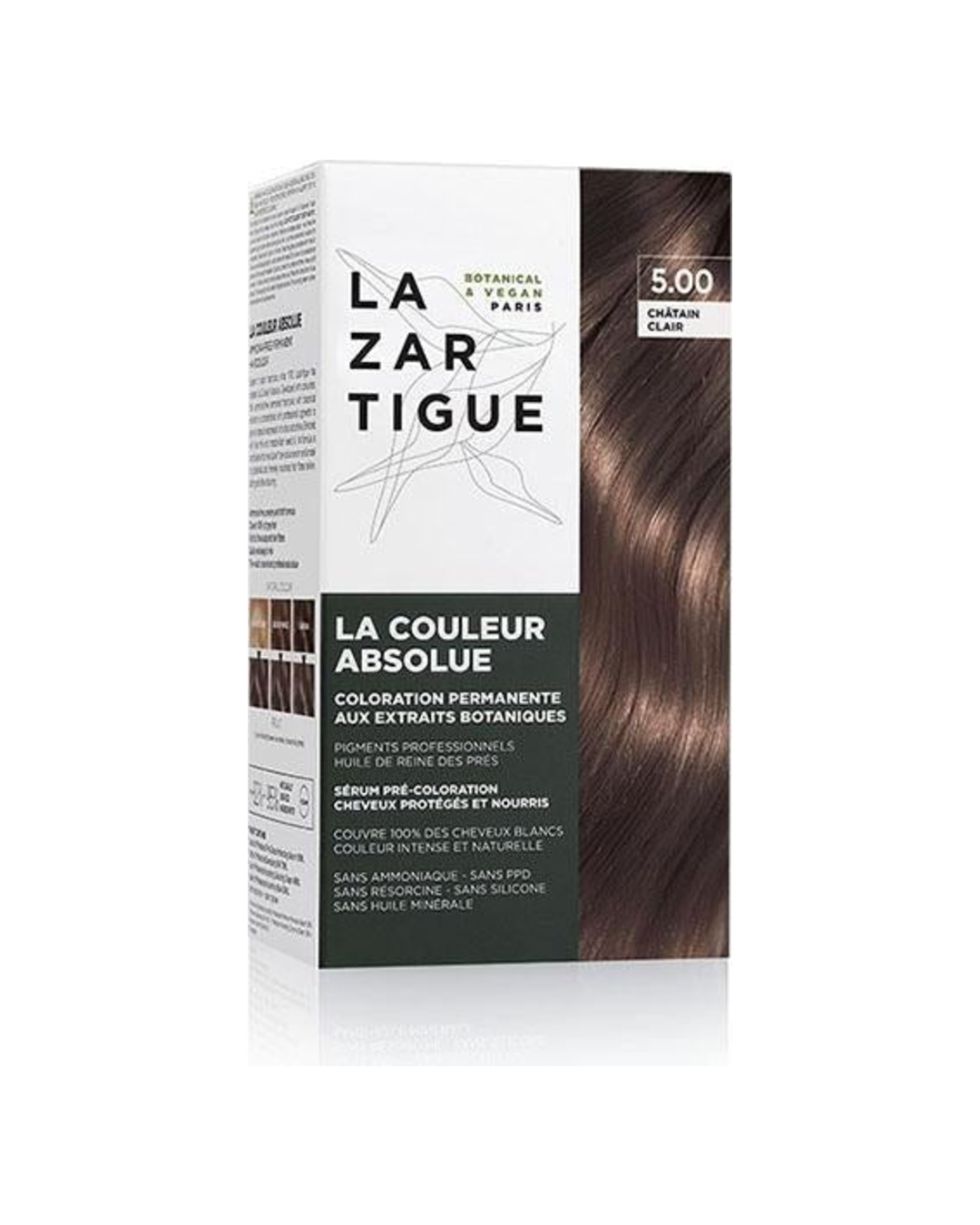 Lazartigue Kit Permanent Haircolour With Botanical Extracts 5.0 Light Chestnut