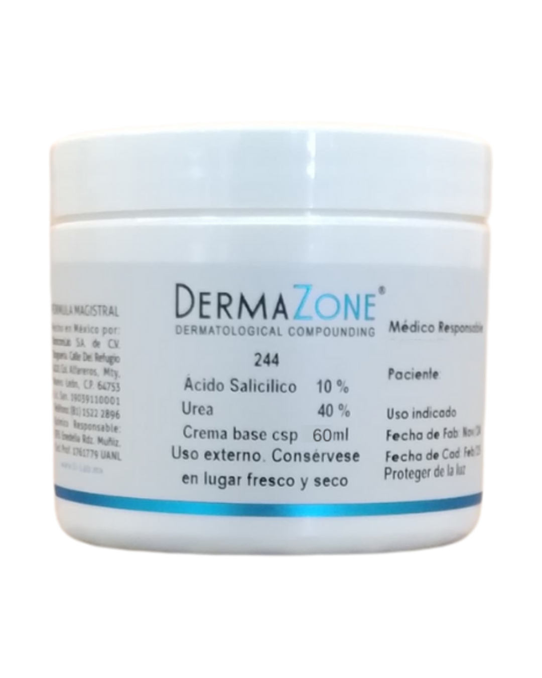 Dermazone Crema Acido Salicílico 10% Urea 40% Hiperqueratosis 60ml