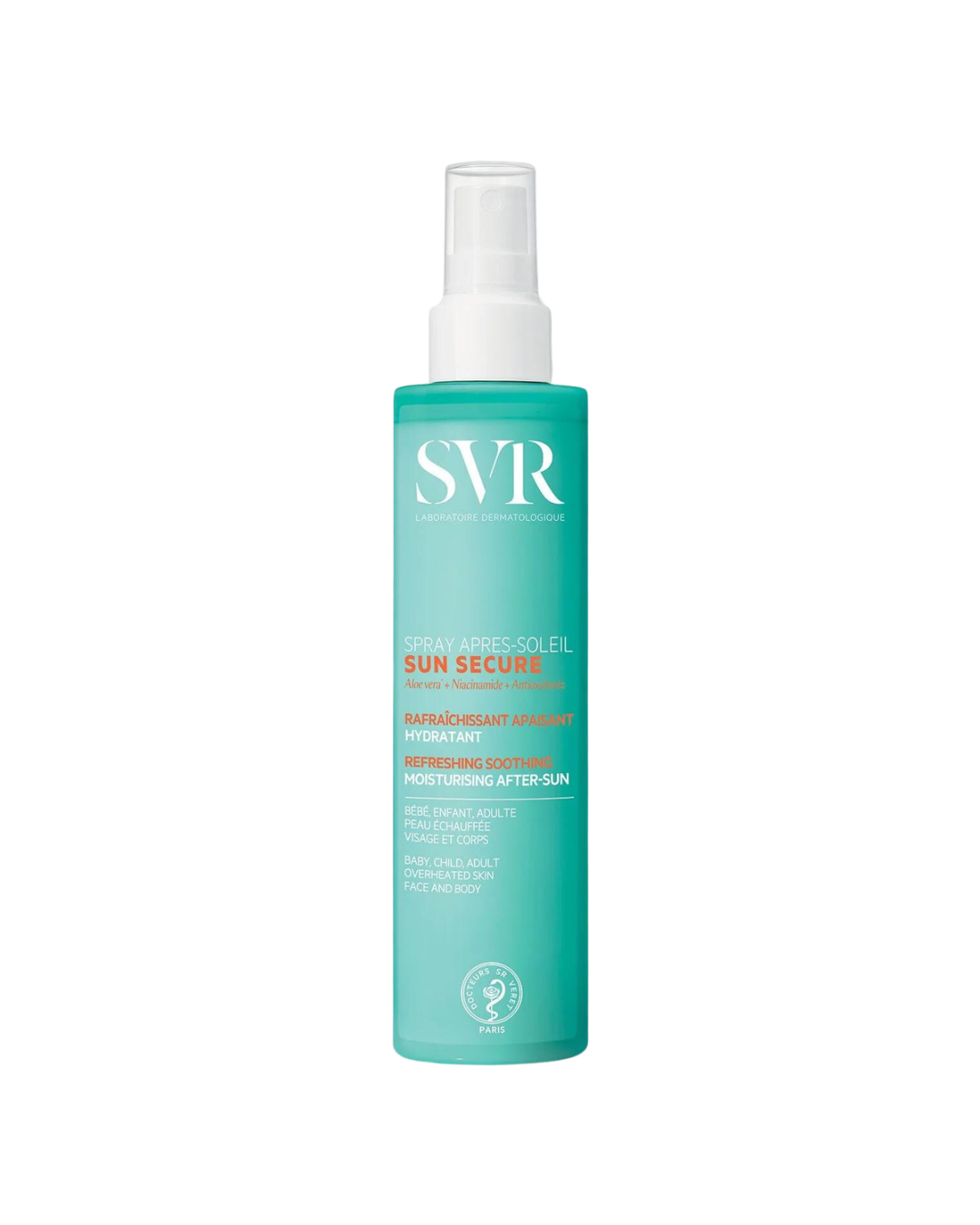 SVR Sun Secure Spray Apres-Soleil Tratamiento Calmante Reparador Post Exposición Solar 200 ml