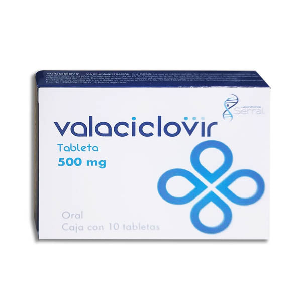 Valaciclovir 500mg oral 10 tabletas