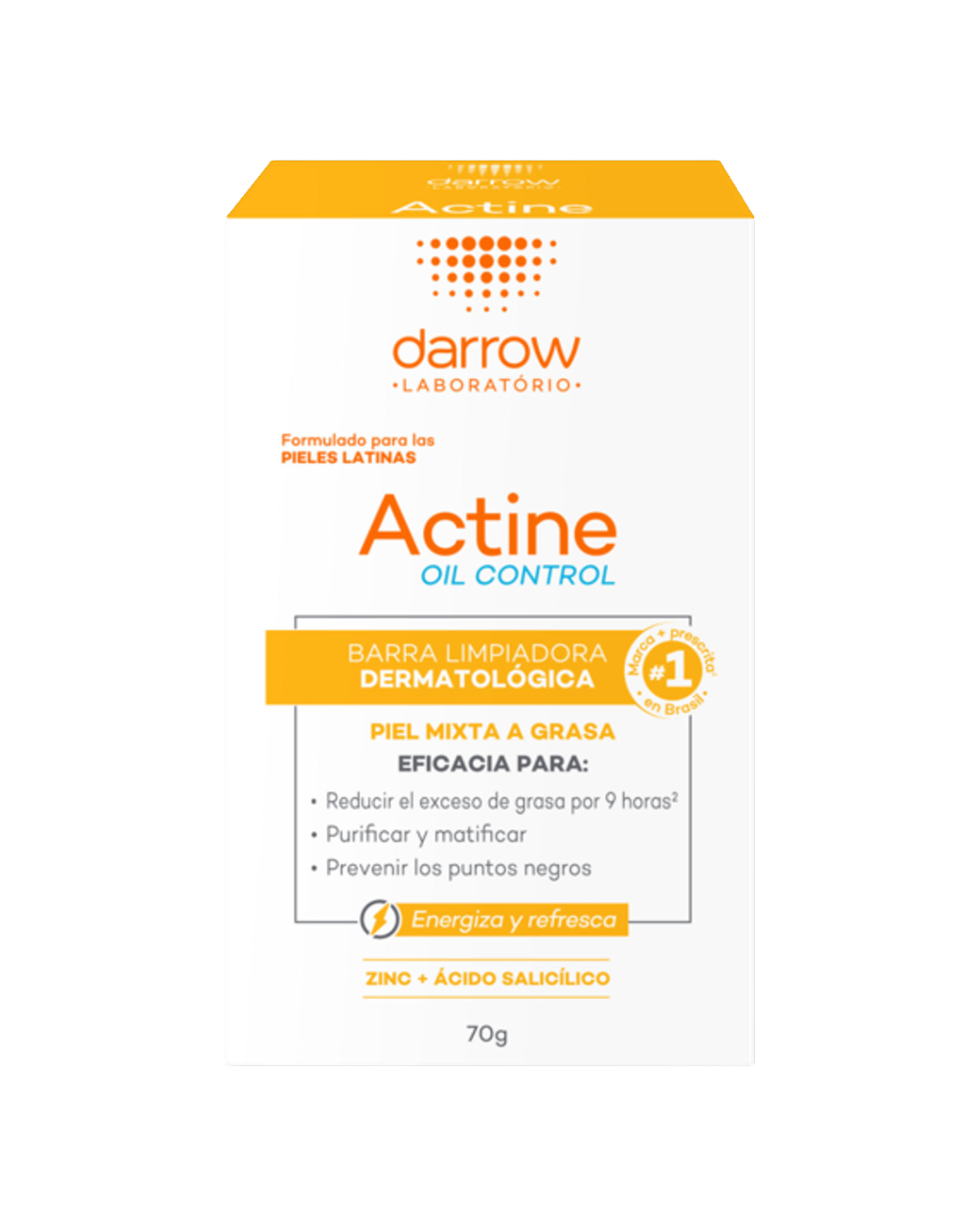 Darrow Actine Oil Control Barra Limpiadora Dermatológica Piel Mixta A Grasa 70g