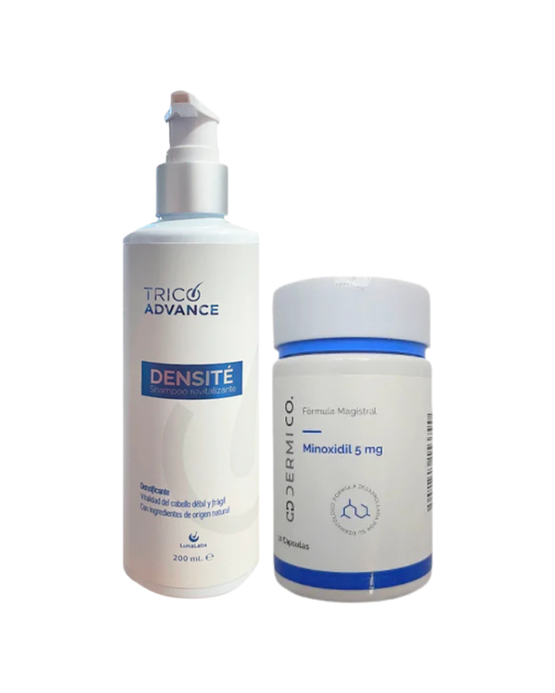Tratamiento Anticaída Minoxidil Capsulas y Shampoo Densificante